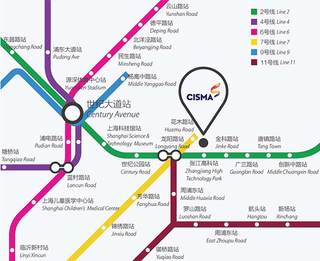 中国国际缝制设备展览会CISMA2015交通路线图