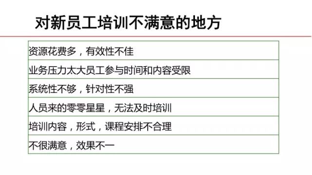 对新员工培训不满意的地方总结